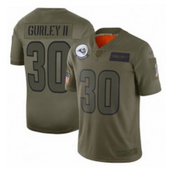 Womens Los Angeles Rams 30 Todd Gurley Limited Camo 2019 Salute to Service Football Jersey