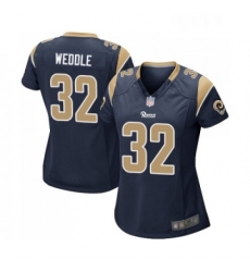 Womens Los Angeles Rams 32 Eric Weddle Game Navy Blue Team Color Football Jersey
