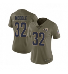 Womens Los Angeles Rams 32 Eric Weddle Limited Olive 2017 Salute to Service Football Jersey