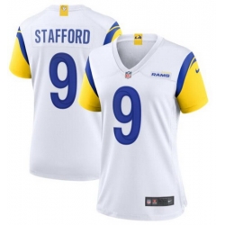 Women's Los Angeles Rams Matthew Stafford #9 White Nike Royal Game Jersey
