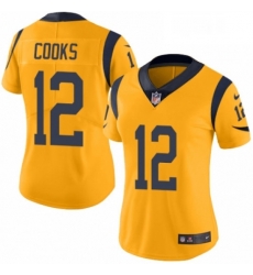 Womens Nike Los Angeles Rams 12 Brandin Cooks Limited Gold Rush Vapor Untouchable NFL Jersey