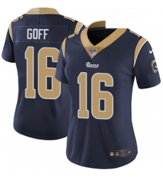Womens Nike Los Angeles Rams 16 Jared Goff Elite Navy Blue Team Color NFL Jersey