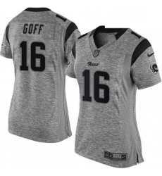 Womens Nike Los Angeles Rams 16 Jared Goff Limited Gray Gridiron NFL Jersey