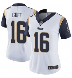 Womens Nike Los Angeles Rams 16 Jared Goff White Vapor Untouchable Limited Player NFL Jersey