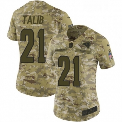 Womens Nike Los Angeles Rams 21 Aqib Talib Limited Camo 2018 Salute to Service NFL Jersey
