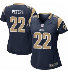 Womens Nike Los Angeles Rams 22 Marcus Peters Game Navy Blue Team Color NFL Jersey