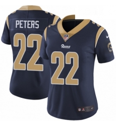 Womens Nike Los Angeles Rams 22 Marcus Peters Navy Blue Team Color Vapor Untouchable Limited Player NFL Jersey
