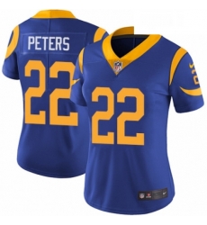 Womens Nike Los Angeles Rams 22 Marcus Peters Royal Blue Alternate Vapor Untouchable Limited Player NFL Jersey