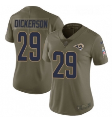 Womens Nike Los Angeles Rams 29 Eric Dickerson Limited Olive 2017 Salute to Service NFL Jersey