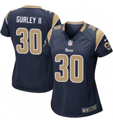 Womens Nike Los Angeles Rams 30 Todd Gurley Game Navy Blue Team Color NFL Jersey