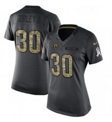 Womens Nike Los Angeles Rams 30 Todd Gurley Limited Black 2016 Salute to Service NFL Jersey