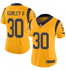 Womens Nike Los Angeles Rams 30 Todd Gurley Limited Gold Rush Vapor Untouchable NFL Jersey