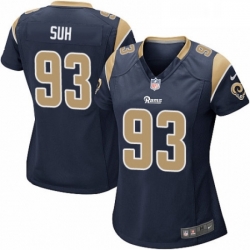 Womens Nike Los Angeles Rams 93 Ndamukong Suh Game Navy Blue Team Color NFL Jersey
