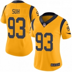 Womens Nike Los Angeles Rams 93 Ndamukong Suh Limited Gold Rush Vapor Untouchable NFL Jersey