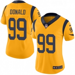 Womens Nike Los Angeles Rams 99 Aaron Donald Limited Gold Rush Vapor Untouchable NFL Jersey