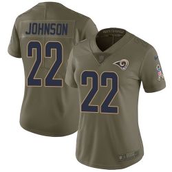 Womens Nike Rams #22 Trumaine Johnson Olive  Stitched NFL Limited 2017 Salute to Service Jersey