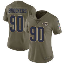 Womens Nike Rams #90 Michael Brockers Olive  Stitched NFL Limited 2017 Salute to Service Jersey