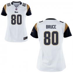 Women's Nike St. Louis Rams 80 Isaac Bruce Game White Road NFL Jersey