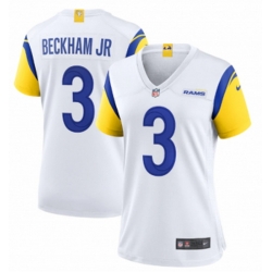 Women's White Los Angeles Rams #3 Odell Beckham Jr. Vapor Untouchable Limited Stitched White Jersey
