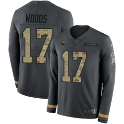Nike Rams #17 Robert Woods Anthracite Salute to Service Youth Long Sleeve Jersey