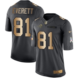 Nike Rams #81 Gerald Everett Black Youth Stitched NFL Limited Gold Salute to Service Jersey