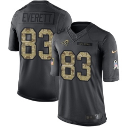 Nike Rams #83 Gerald Everett Black Youth Stitched NFL Limited 2016 Salute to Service Jersey