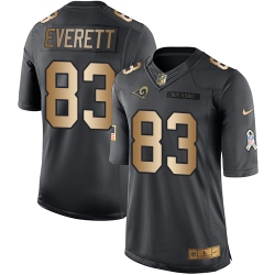 Nike Rams #83 Gerald Everett Black Youth Stitched NFL Limited Gold Salute to Service Jersey