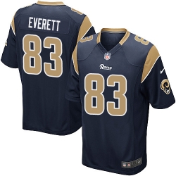 Nike Rams #83 Gerald Everett Navy Blue Team Color Youth Stitched NFL Elite Jersey