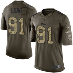 Nike Rams #91 Chris Long Green Youth Stitched NFL Limited Salute to Service Jersey