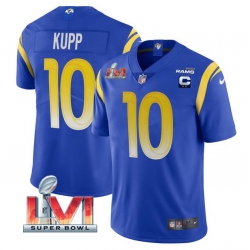 Youth Los Angeles Rams 10 Cooper Kupp Royal 2022 With C Patch Super Bowl LVI Vapor Untouchable Limited Stitched Jersey