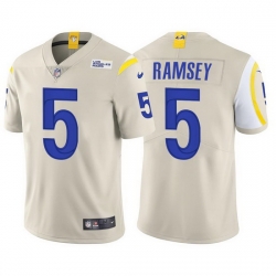 Youth Los Angeles Rams #5 Jalen Ramsey Bone Stitched Football Limited Jersey