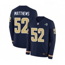 Youth Los Angeles Rams 52 Clay Matthews Limited Navy Blue Therma Long Sleeve Football Jersey