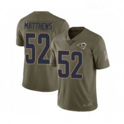 Youth Los Angeles Rams 52 Clay Matthews Limited Olive 2017 Salute to Service Football Jersey