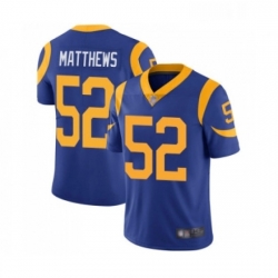 Youth Los Angeles Rams 52 Clay Matthews Royal Blue Alternate Vapor Untouchable Limited Player Football Jersey