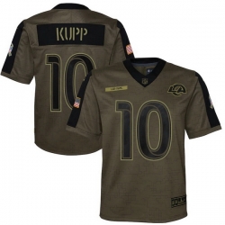 Youth Los Angeles Rams Cooper Kupp Nike Olive 2021 Salute To Service Game Jersey