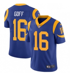 Youth Nike Los Angeles Rams 16 Jared Goff Royal Blue Alternate Vapor Untouchable Limited Player NFL Jersey
