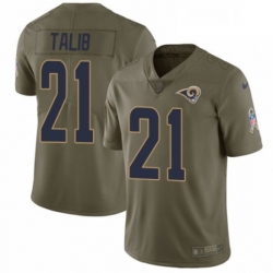 Youth Nike Los Angeles Rams 21 Aqib Talib Limited Olive 2017 Salute to Service NFL Jersey