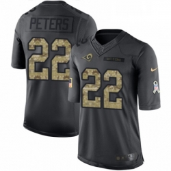 Youth Nike Los Angeles Rams 22 Marcus Peters Limited Black 2016 Salute to Service NFL Jersey
