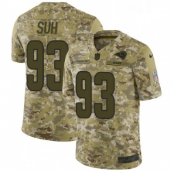 Youth Nike Los Angeles Rams 93 Ndamukong Suh Limited Camo 2018 Salute to Service NFL Jersey