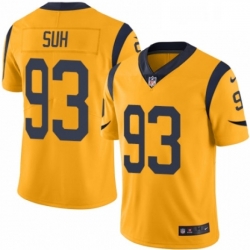 Youth Nike Los Angeles Rams 93 Ndamukong Suh Limited Gold Rush Vapor Untouchable NFL Jersey