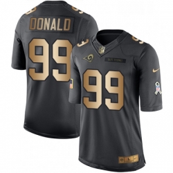 Youth Nike Los Angeles Rams 99 Aaron Donald Limited BlackGold Salute to Service NFL Jersey
