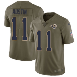 Youth Nike Rams #11 Tavon Austin Olive Stitched NFL Limited 2017 Salute to Service Jersey
