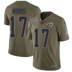Youth Nike Rams #17 Robert Woods Olive Stitched NFL Limited 2017 Salute to Service Jersey