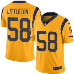 Youth Nike Rams 58 Cory Littleton Gold Stitched NFL Limited Rush Jersey