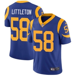 Youth Nike Rams 58 Cory Littleton Royal Blue Alternate Stitched NFL Vapor Untouchable Limited Jersey