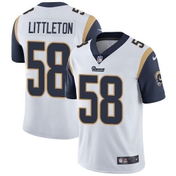 Youth Nike Rams 58 Cory Littleton White Stitched NFL Vapor Untouchable Limited Jersey