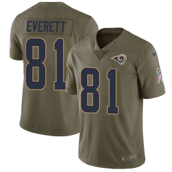 Youth Nike Rams #81 Gerald Everett Olive Stitched NFL Limited 2017 Salute to Service Jersey
