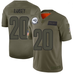 Youth Rams 20 Jalen Ramsey Camo Stitched Football Limited 2019 Salute to Service Jersey