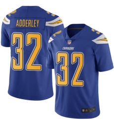 Chargers 32 Nasir Adderley Electric Blue Men Stitched Football Limited Rush Jersey