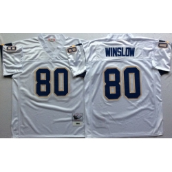 Chargers 80 Kellen Winslow White Throwback Jersey